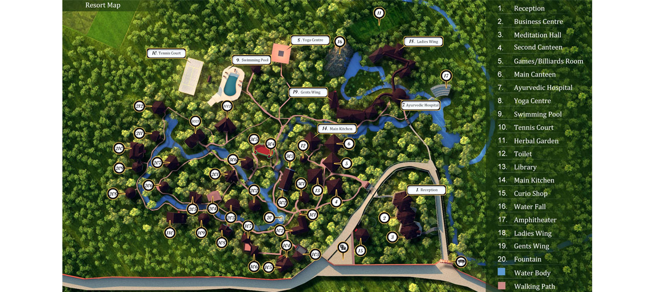 Kairali - The Ayurvedic Healing Village, Resort Map