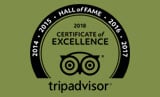Certificate of Excellence by Trip Advisor